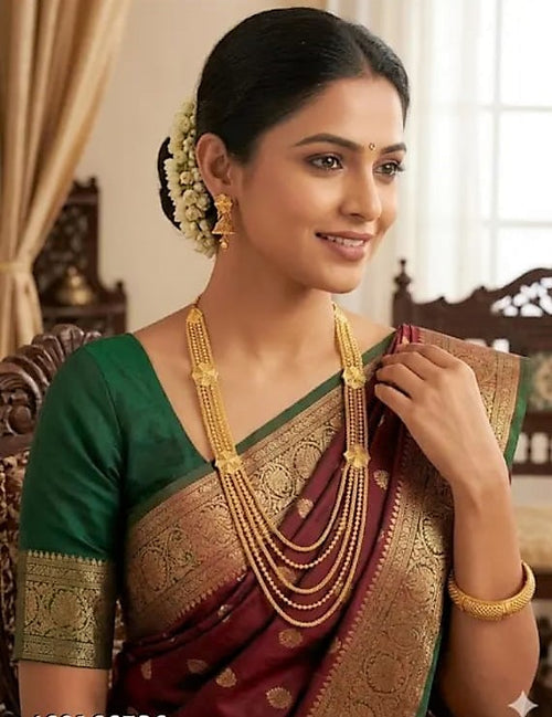 Women JewelleryNecklaces & ChainsGold-Plated Mala Necklace